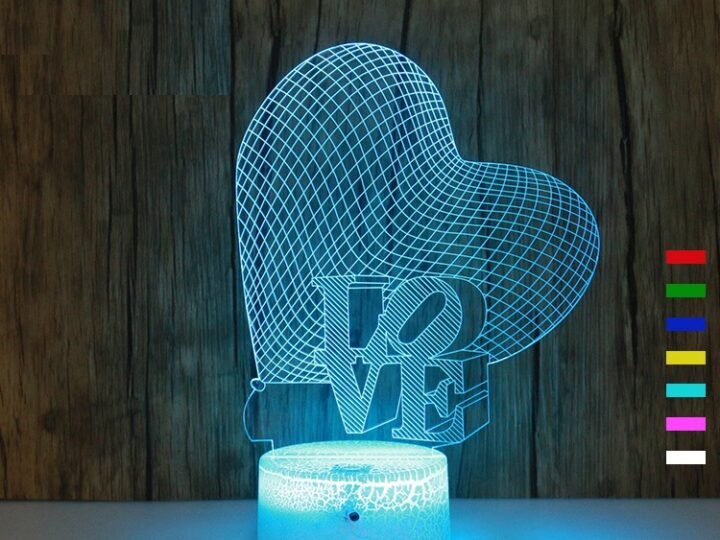 Lampa 3d iubire