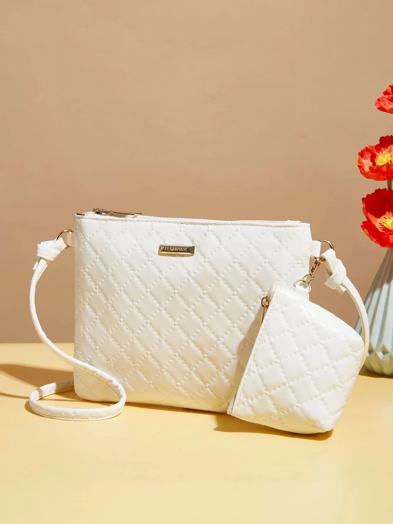 Geantă matlasată cu geantă clutch - imagine 3