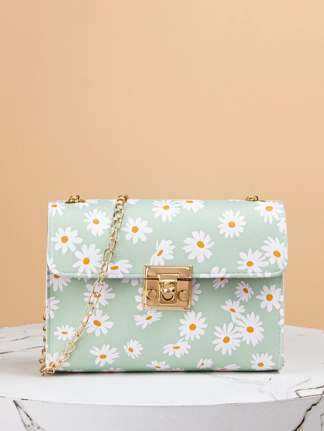 Geantă CrossBody verde florală