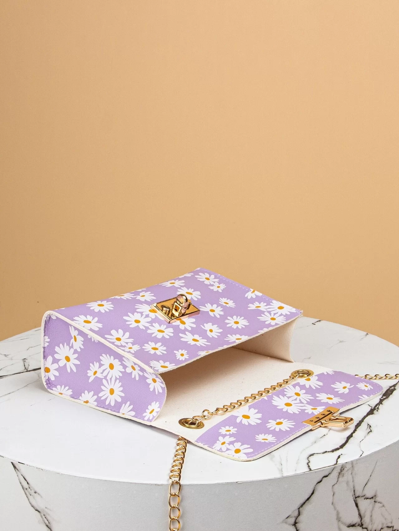 Geantă CrossBody violet florală - imagine 3