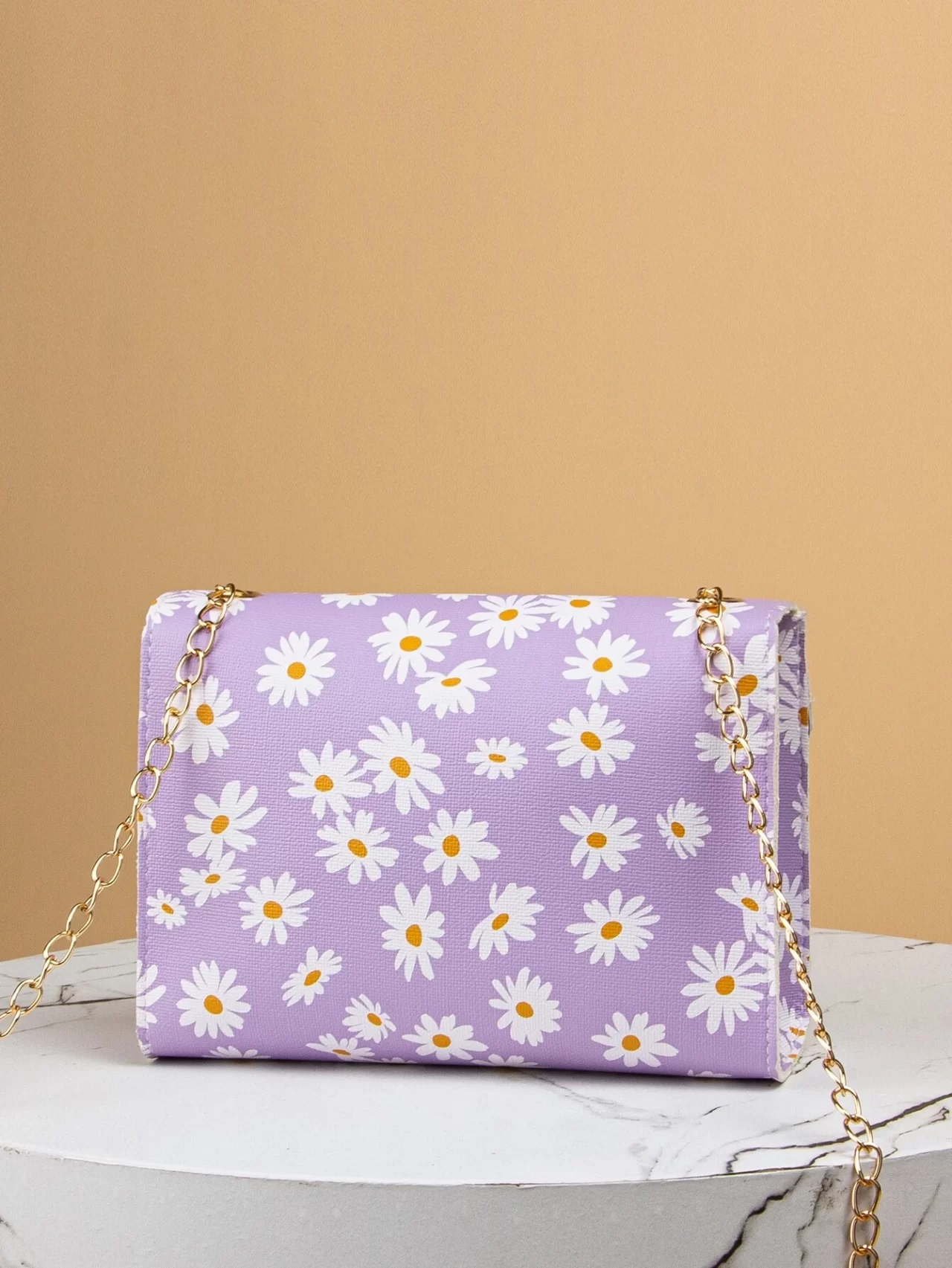 Geantă CrossBody violet florală - imagine 4