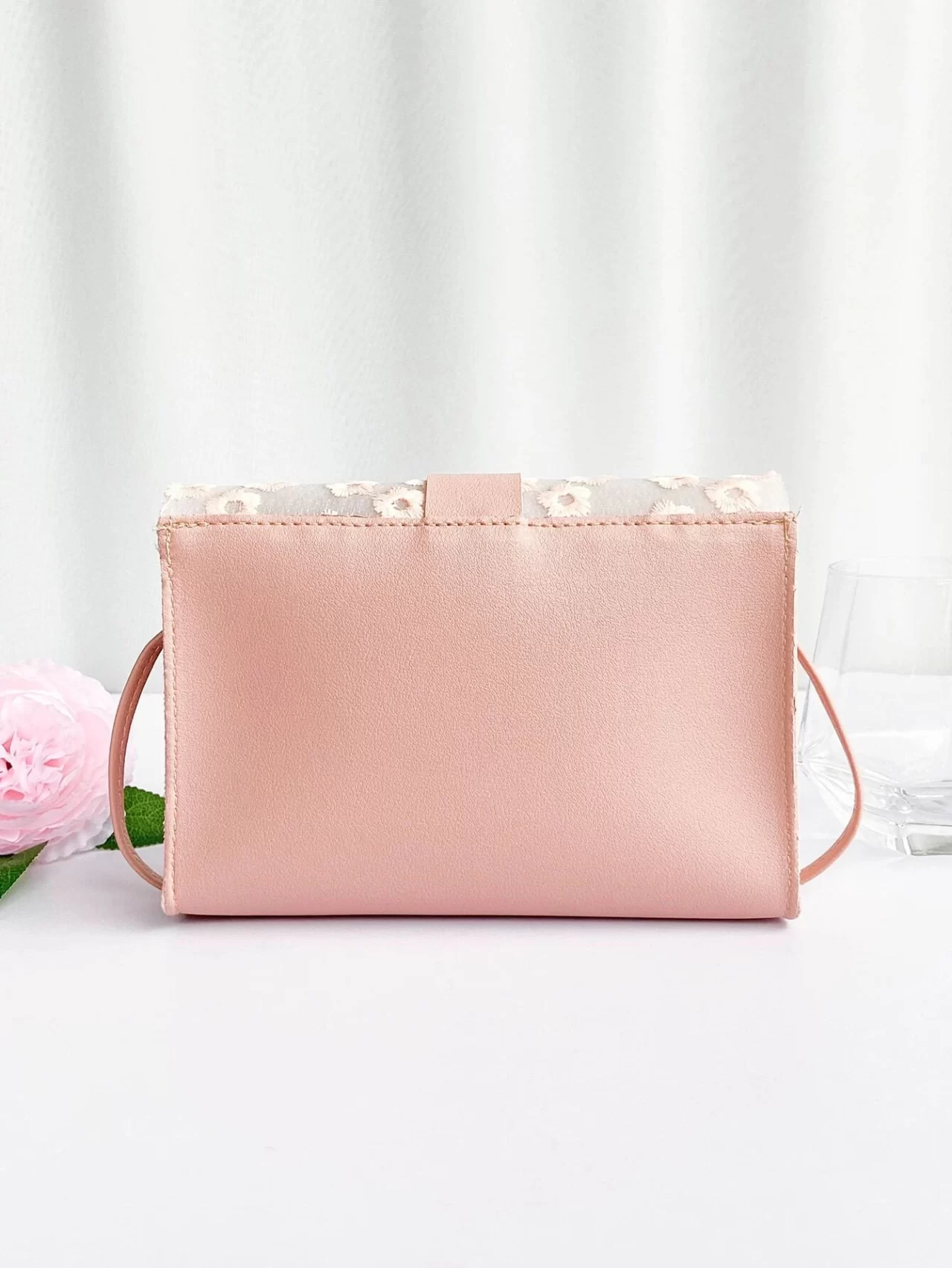 Geantă CrossBody cu broderie florală - imagine 3